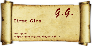 Girst Gina névjegykártya